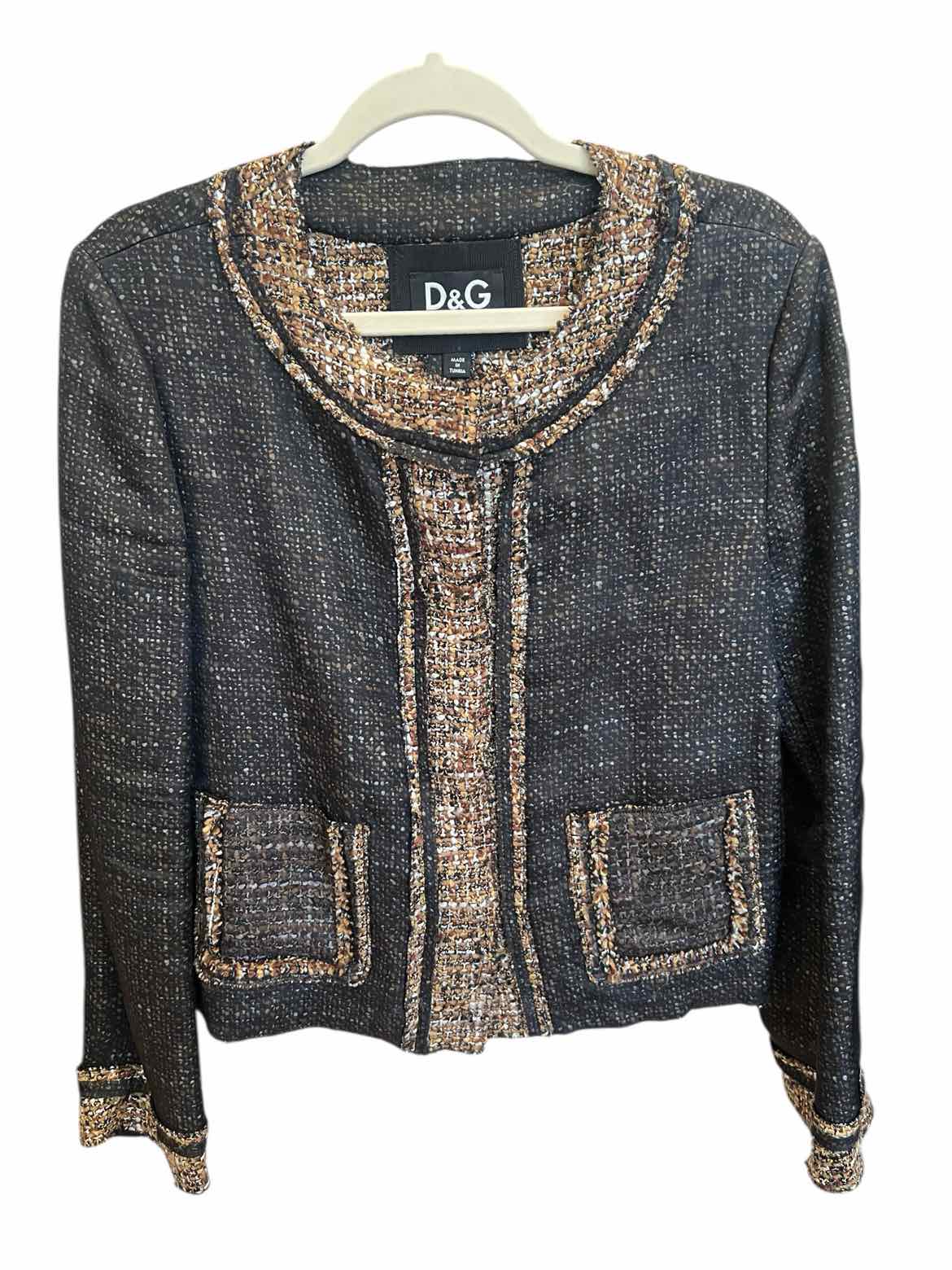 DOLCE&GABBANA Size 46 BLK/BRN/WH BLAZER