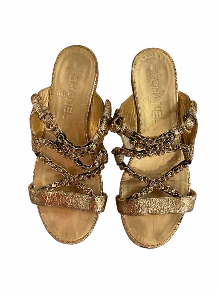 Chanel Size 37 gold metallic Shoes