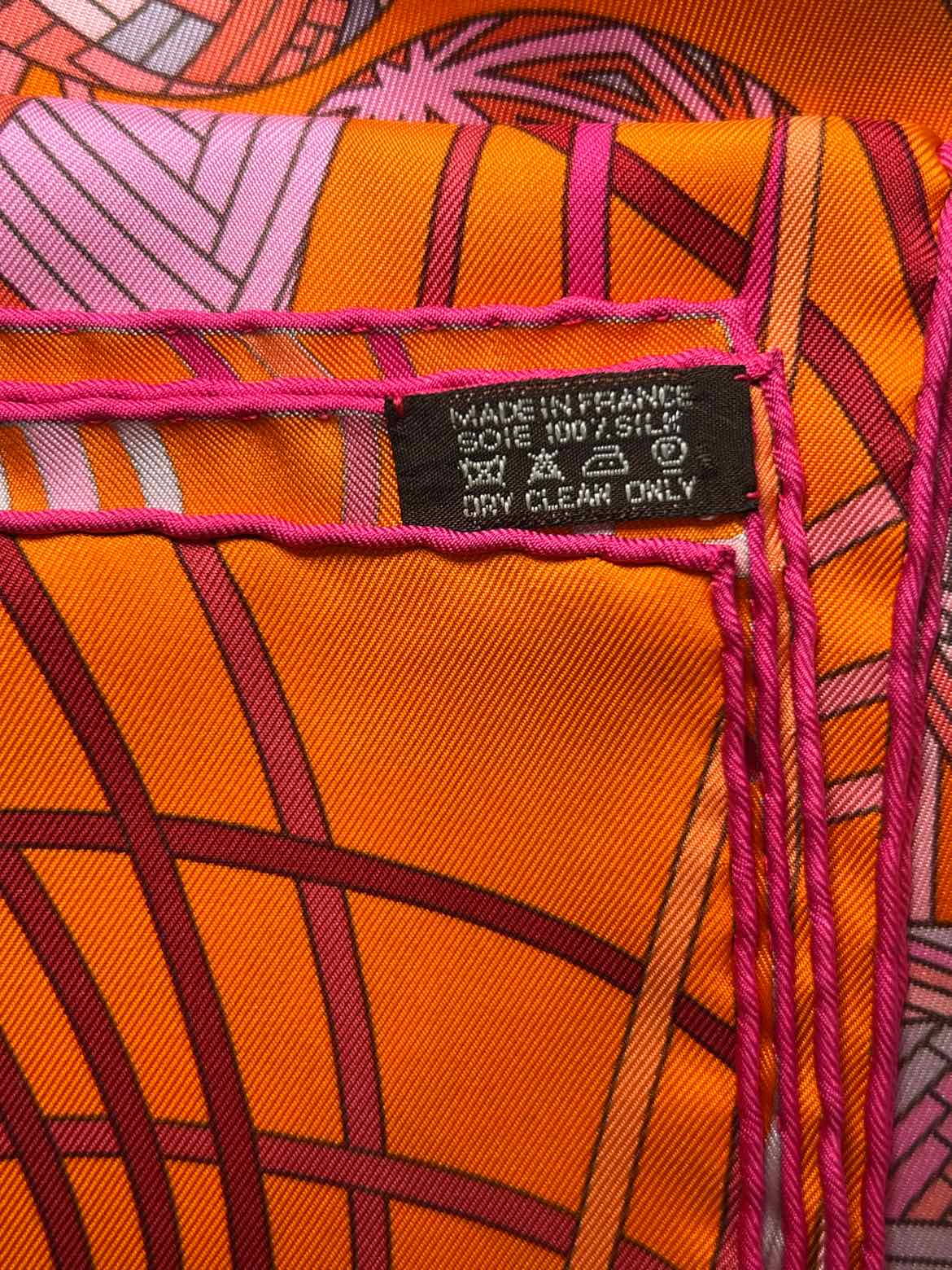 Hermes Size 90 orange/pink Scarf