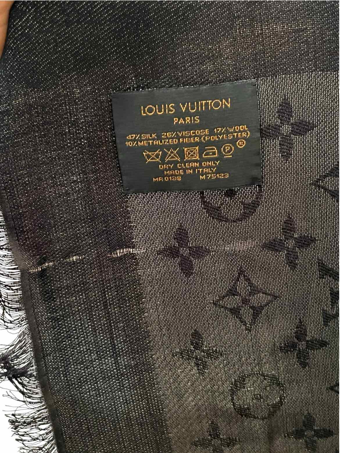 Louis Vuitton Size 56 X 56 black/silver Shine Shawl Shawl