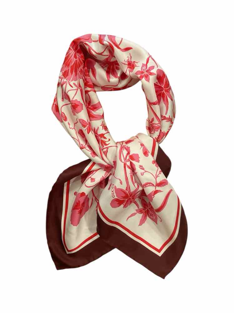 GUCCI Size 90 RED/WH/PK Scarf