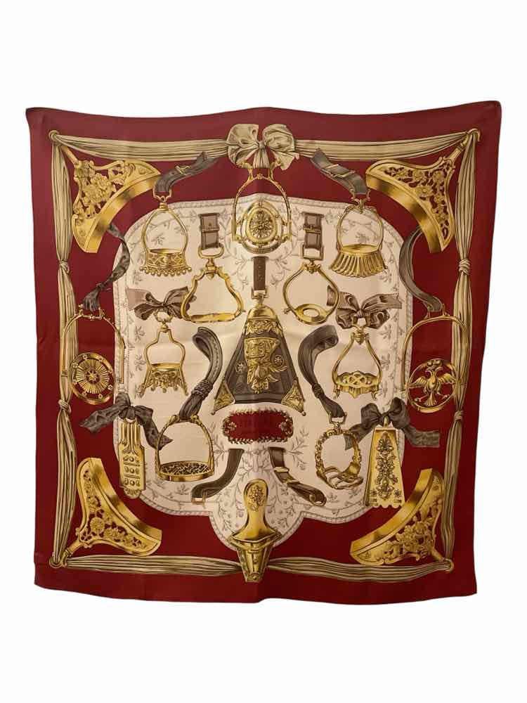 Hermes Size 90 BRN/CR Scarf