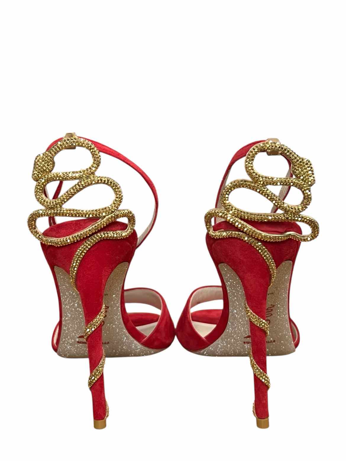 RENE CAOVILLA Size 40 RED/GOLD Shoes