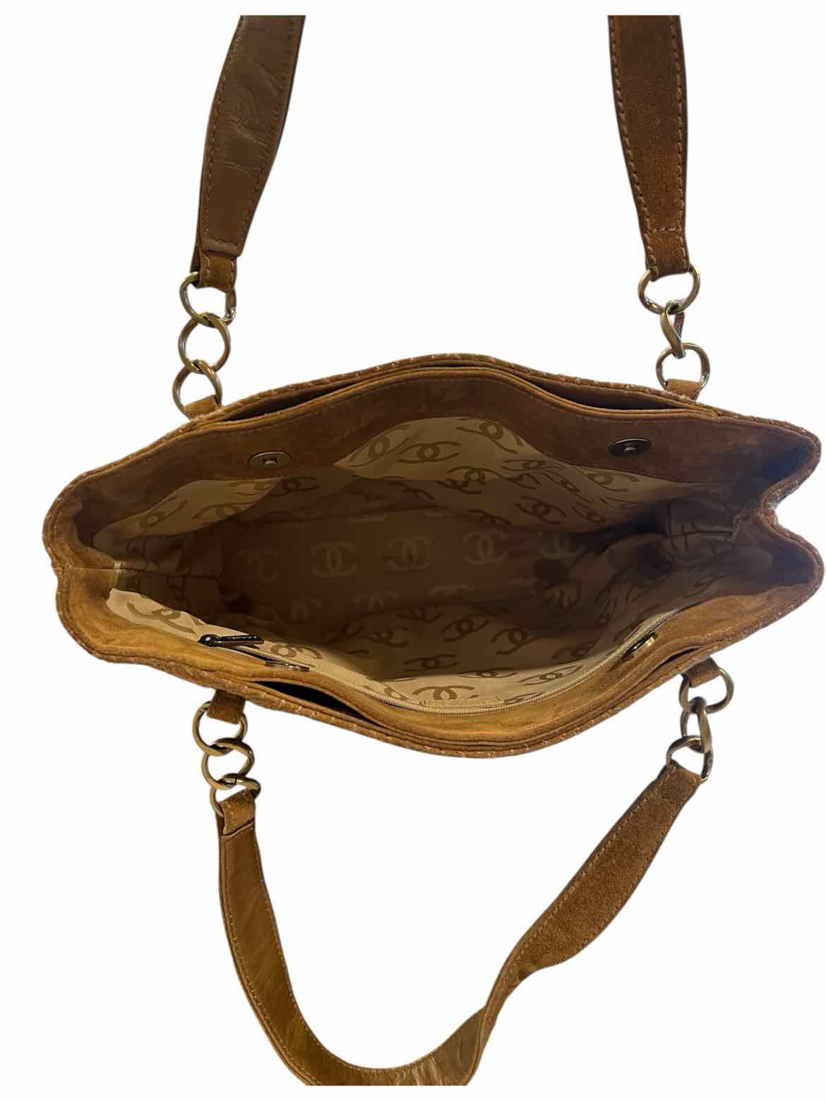 Chanel brown/gold hardware Suede Diamond Stitch Tote Purse