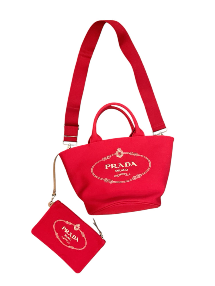 Prada Size Medium cherry red Purse