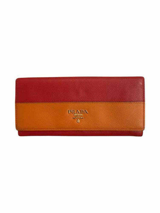 Prada Size Long red/orange Wallet