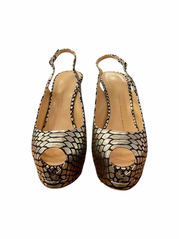 GUISEPPE ZANOTTI Size 37.5 BLK/SILVER Shoes