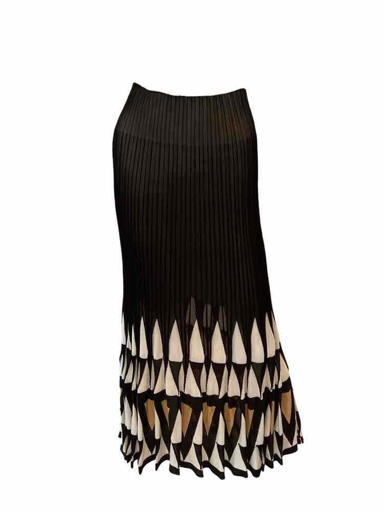 Oscar de la Renta Size XS BLK/WH/BRN Skirt