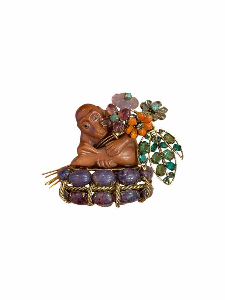 Iradj Moini Size Large BRN/PURP Brooch