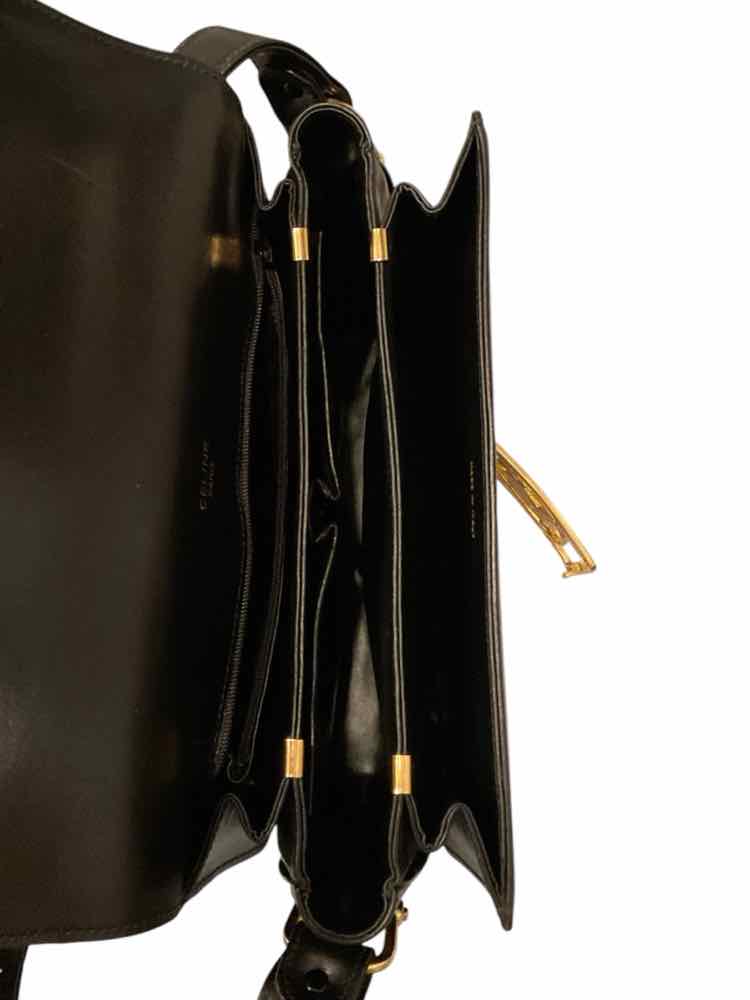 Celine black/gold hardware Horse Carriage Shoulder Bag Purse