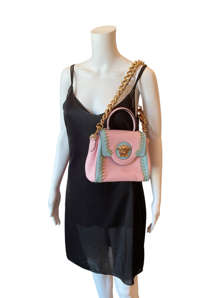 Versace Size Small English Rose + Forget Me Not Purse