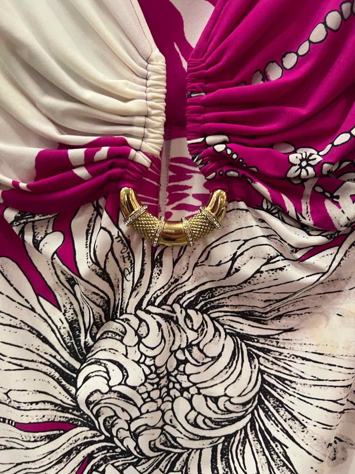 ROBERTO CAVALLI Size 44 purp/wh/blk Dress