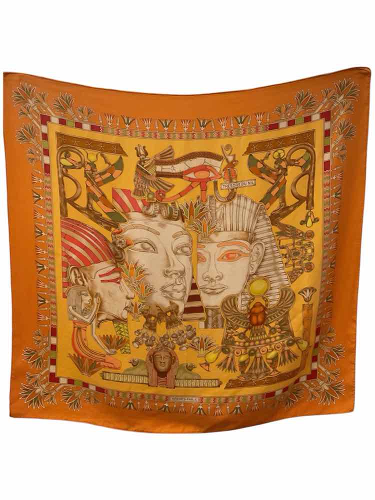 Hermes Size 90 orange/multi Scarf