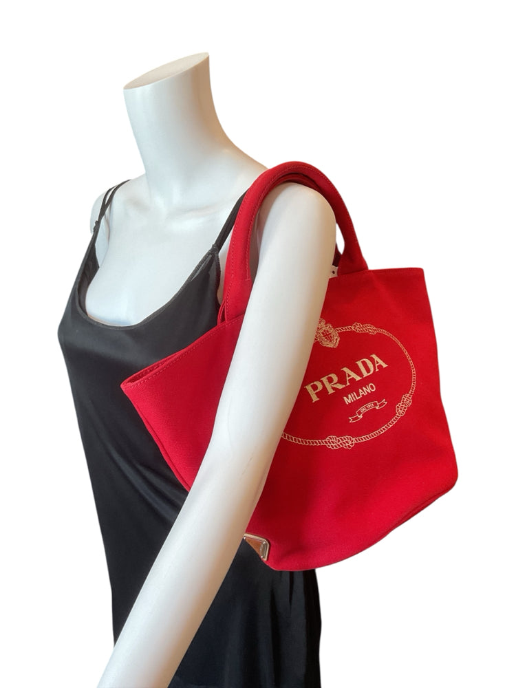 Prada Size Medium cherry red Purse