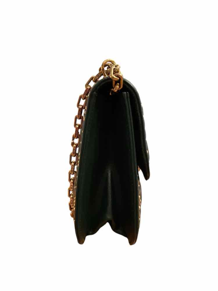 Dior Dark Green/Gold Hardware Dioraddict Flap Bag Purse