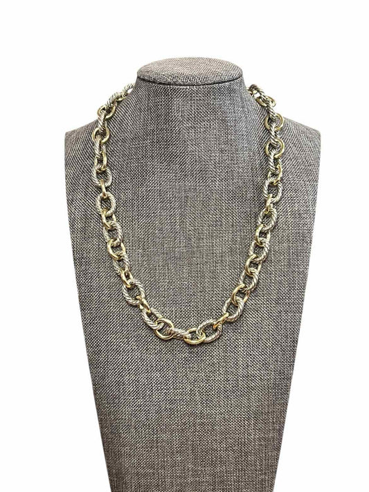 David Yurman Size 18 inch ss/18k Necklace