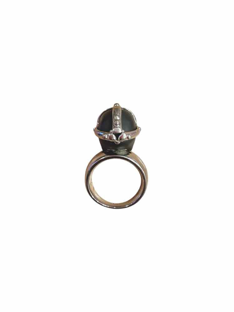 Alexander McQueen silver/blk/grey Ring