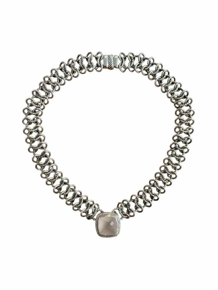 David Yurman Size short ss/rose quartz Necklace