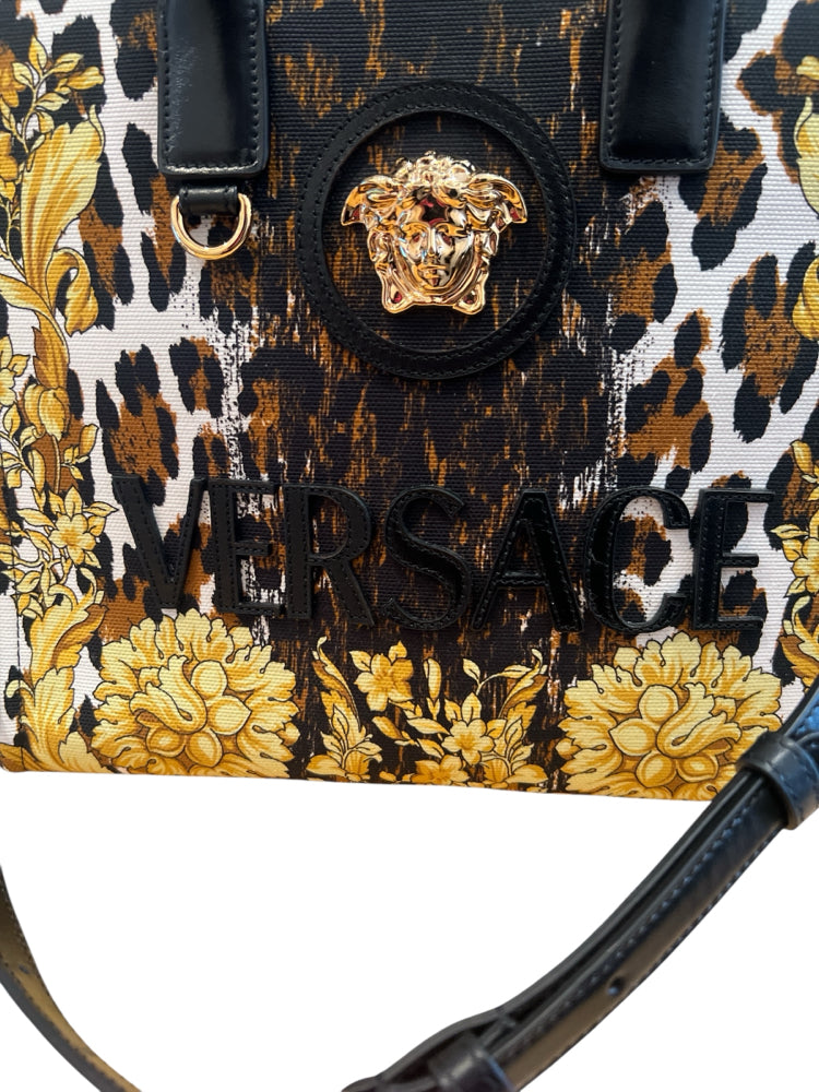Versace Size MM blk/wh/brn/gold Purse