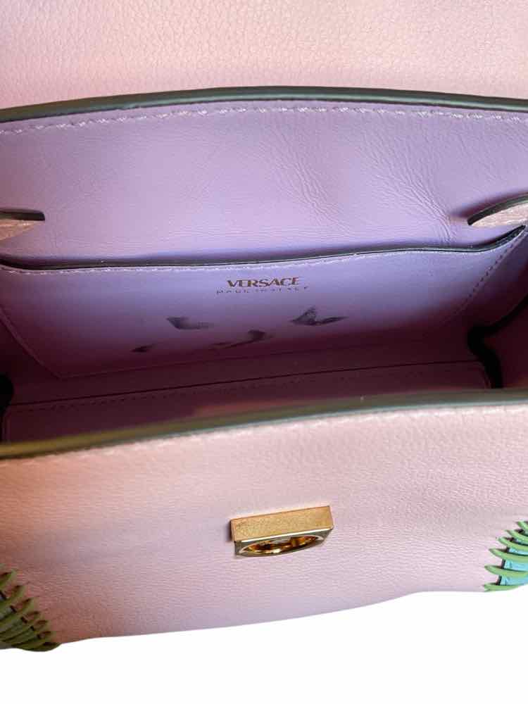 Versace Size Small English Rose + Forget Me Not Purse