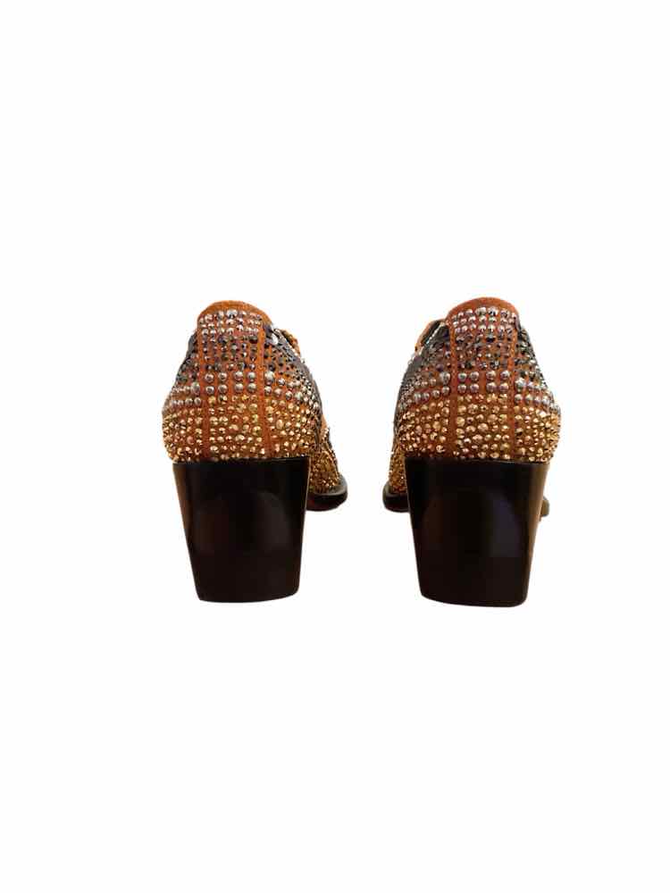 CHLOE Size 38 brown/silver/gold BOOTIES