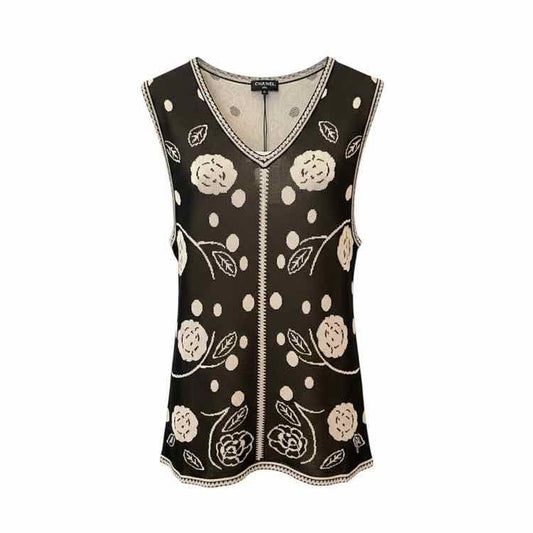 Chanel Size 40 blk/cr Blouse