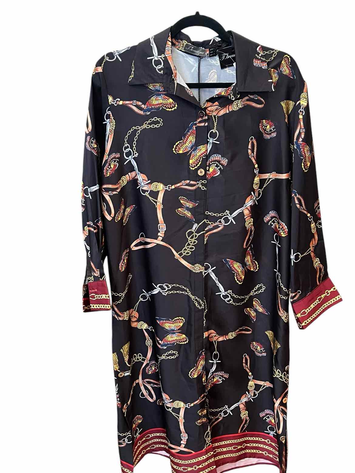 T. Beautique Size Large BLK/MULTI Dress