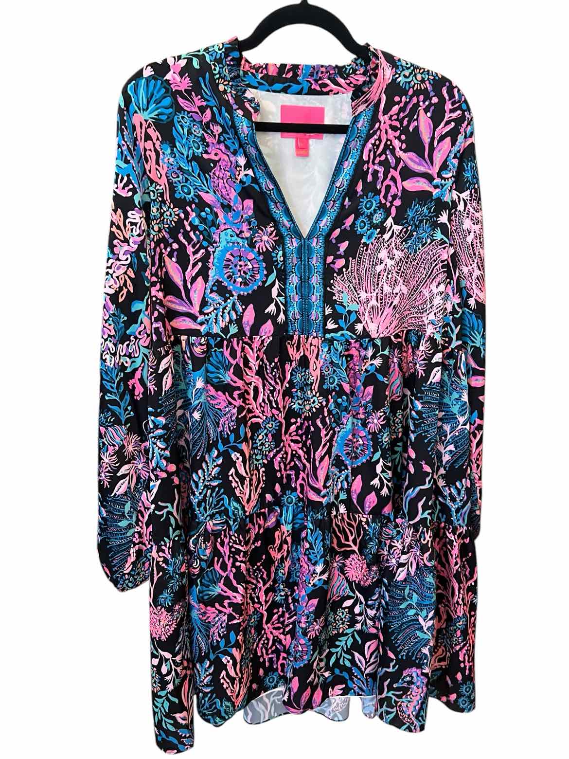 Lilly Pulitzer Size X-Large black/pink/green Dress