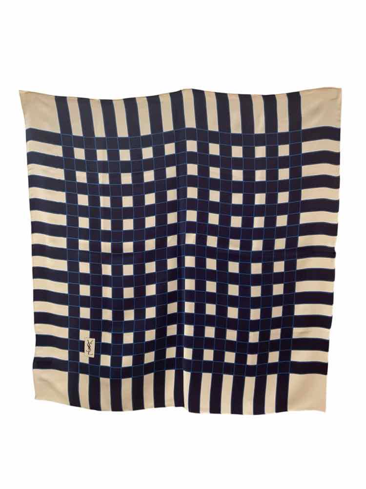 YSL NAVY/WH Scarf