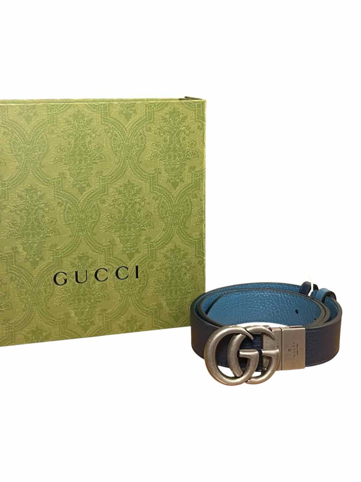 GUCCI Size 80 Blue/black Belt