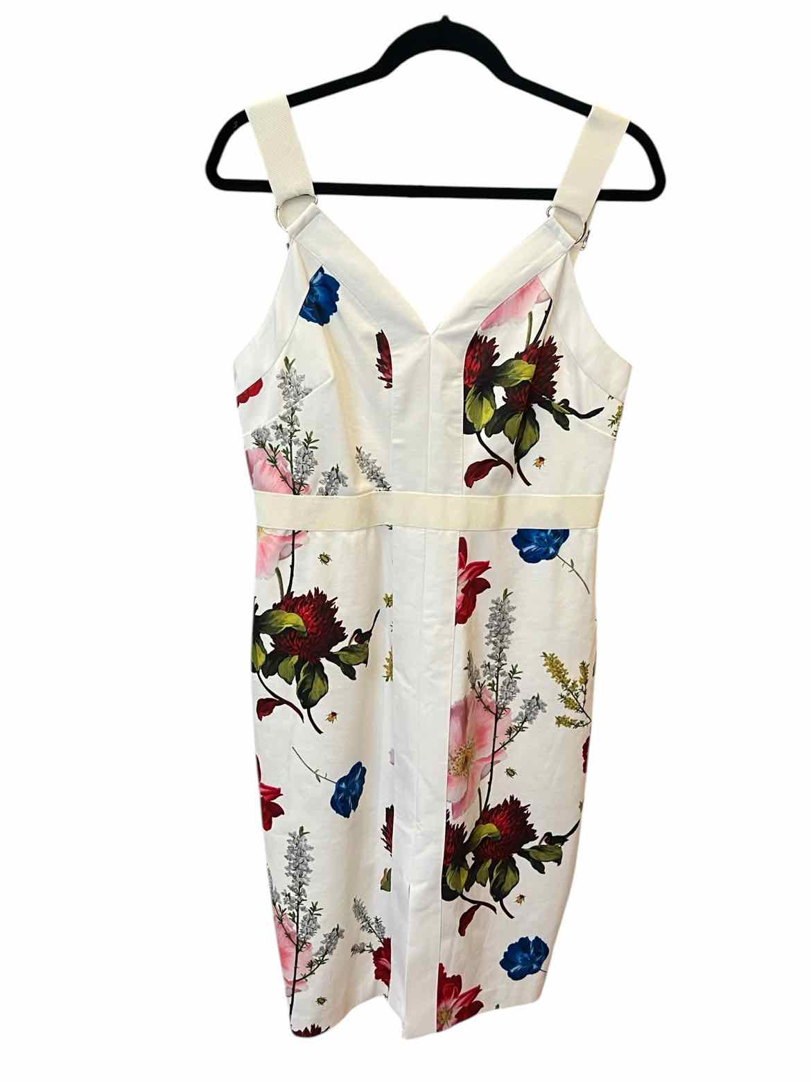 TED BAKER Size 4 WH/FLORAL Dress