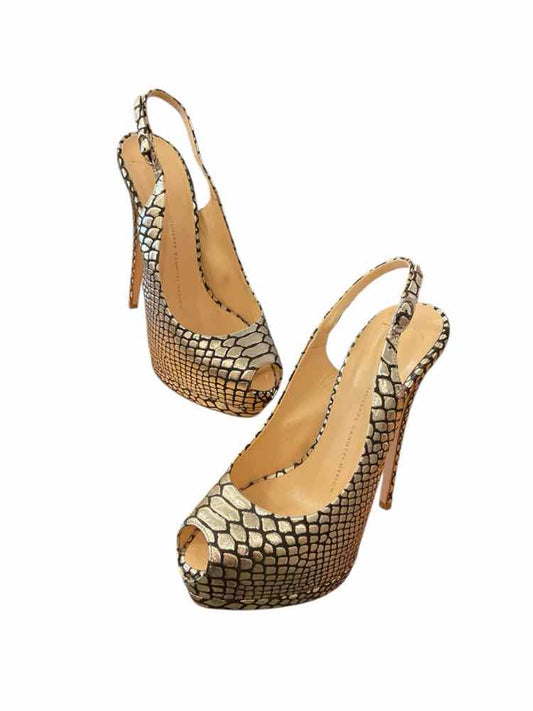 GUISEPPE ZANOTTI Size 37.5 BLK/SILVER Shoes