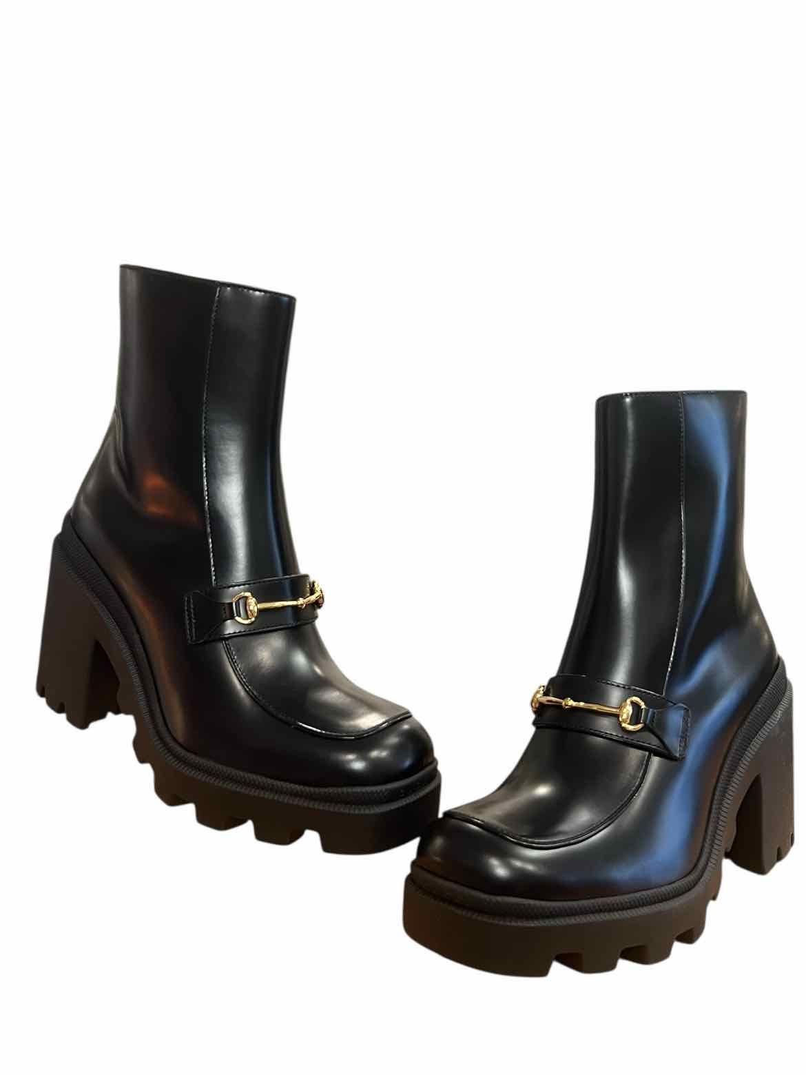 GUCCI Size 39.5 Black BOOT