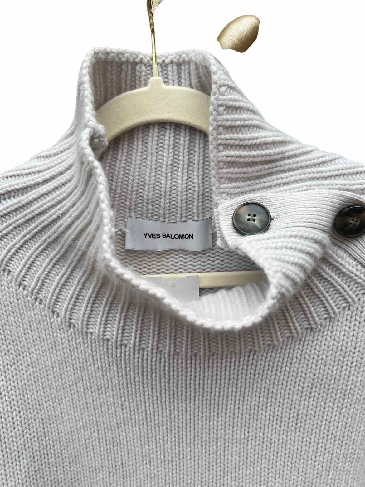 Yves Salomon Size M Heather Grey SWEATER