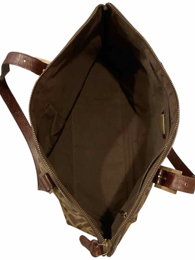 Fendi BROWN Zucca Canvas Tote Bag Purse