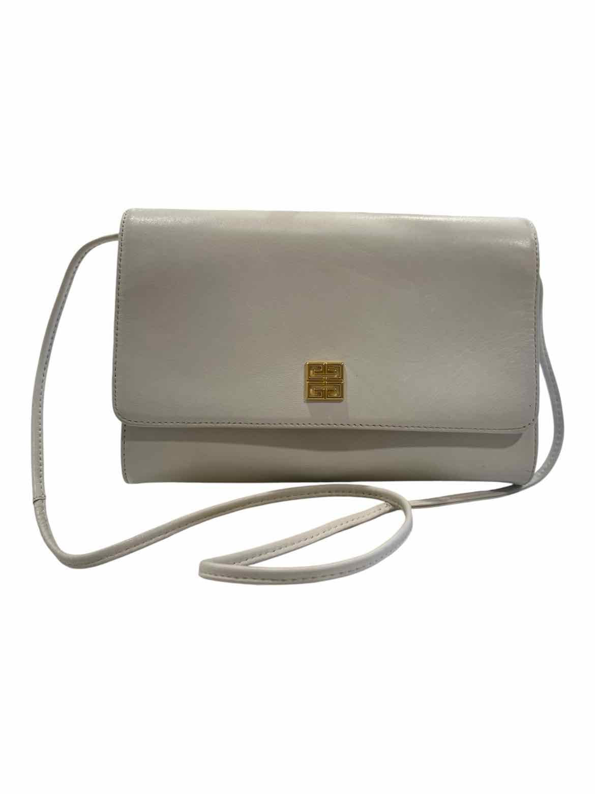 Givenchy Size Small Ivory/Gold Hardware Leather Crossbody Purse