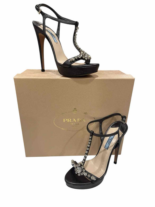 Prada Size 36.5 metallic grey Shoes