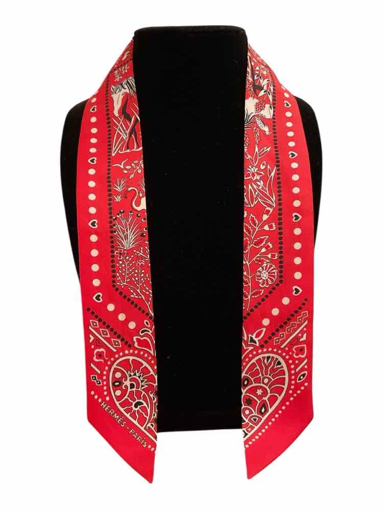 Hermes Size sm/med red/wh/blk Scarf