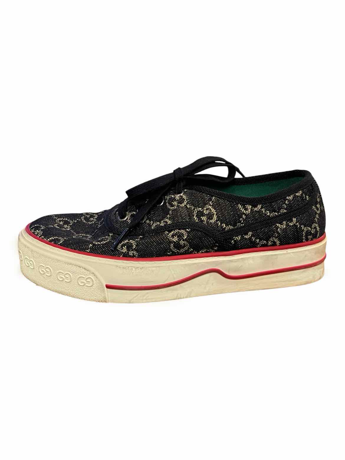GUCCI Size 38 blk/tan/red/wh Shoes