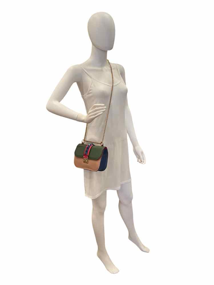 Valentino Size Small grn/tan/red/blue Purse