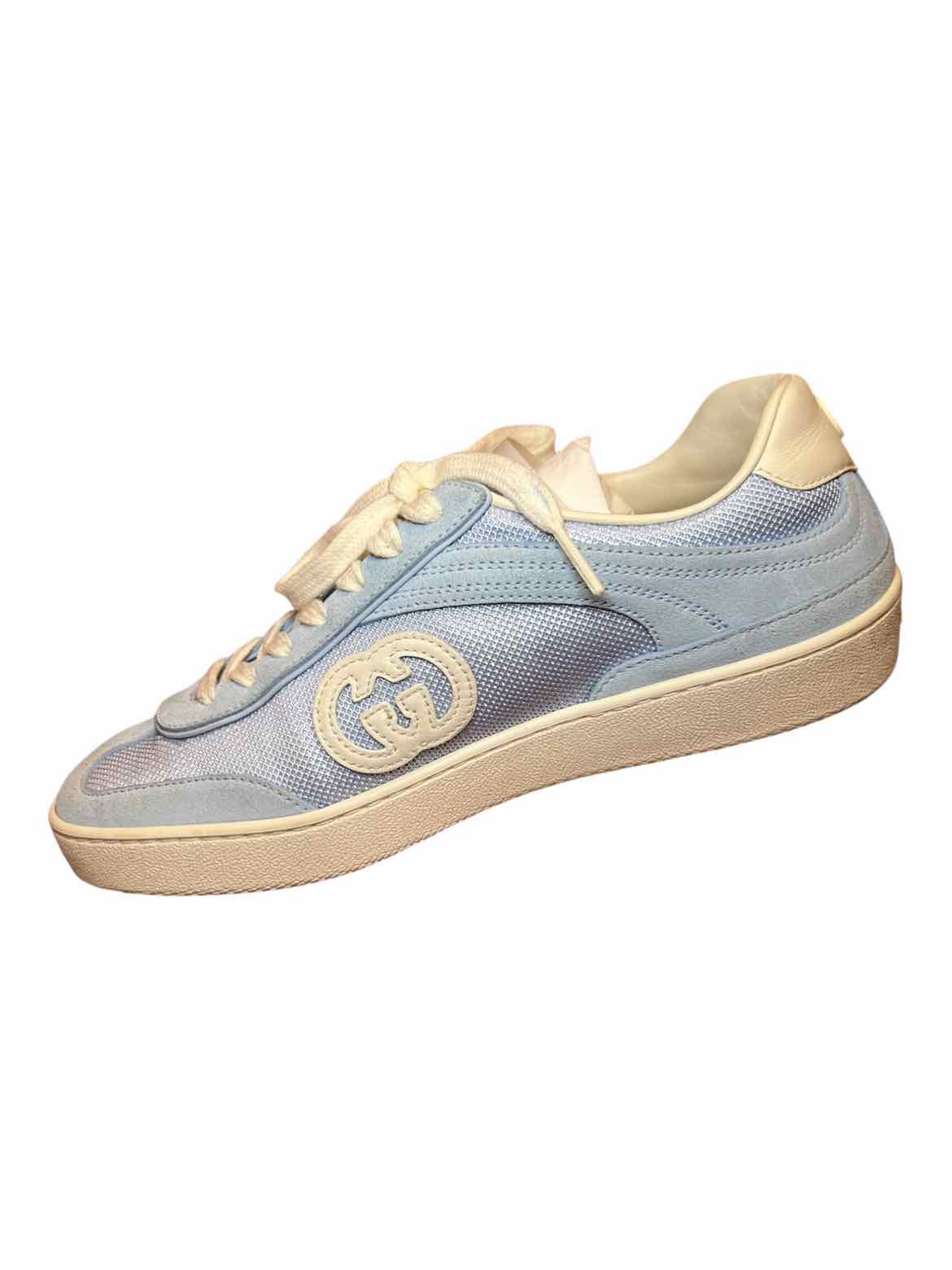GUCCI Size 36.5 light blue/white Shoes