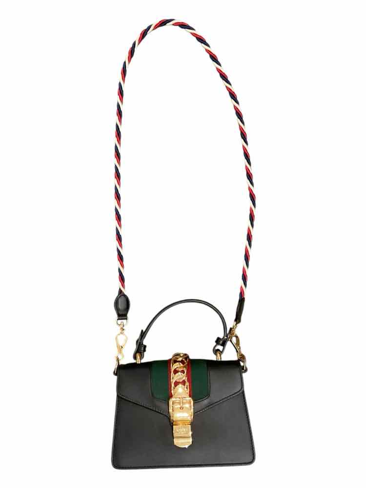 GUCCI Size mini blk/grn/red/gold hardware Purse