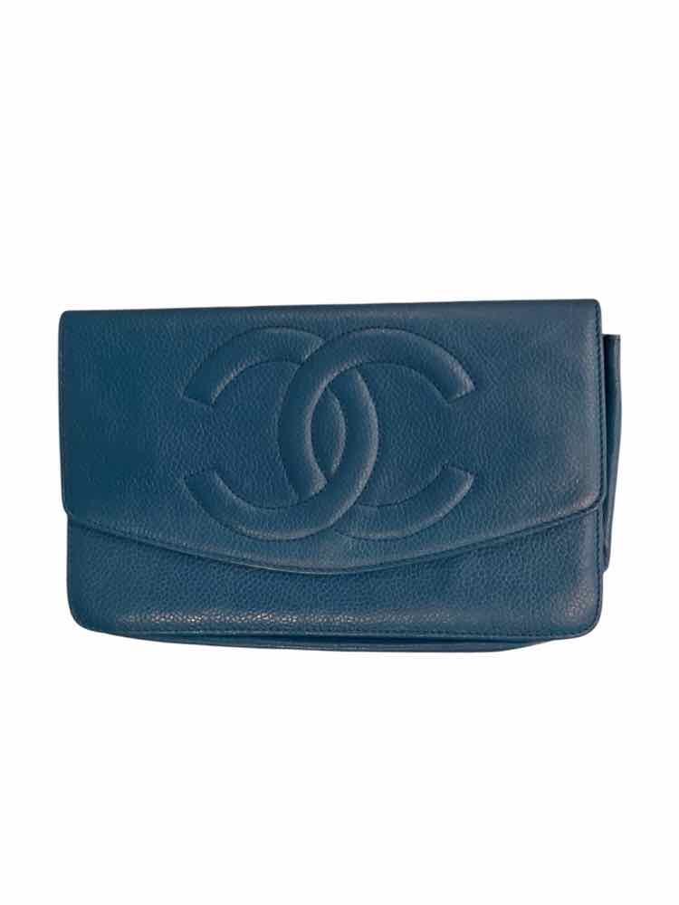 Chanel Blue CC Timeless Flap Wallet