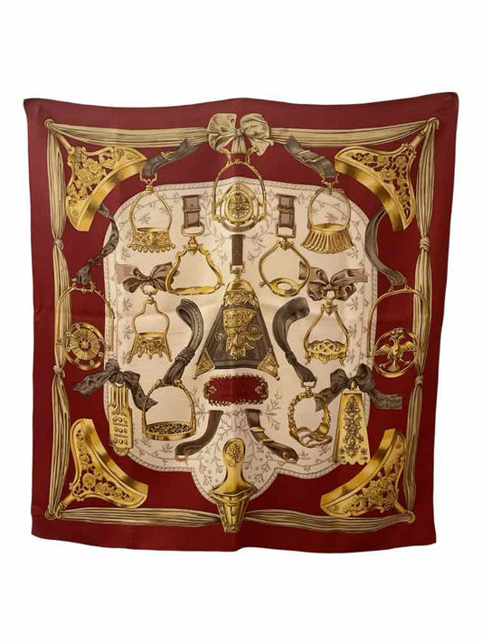 Hermes Size 90 BRN/CR Scarf