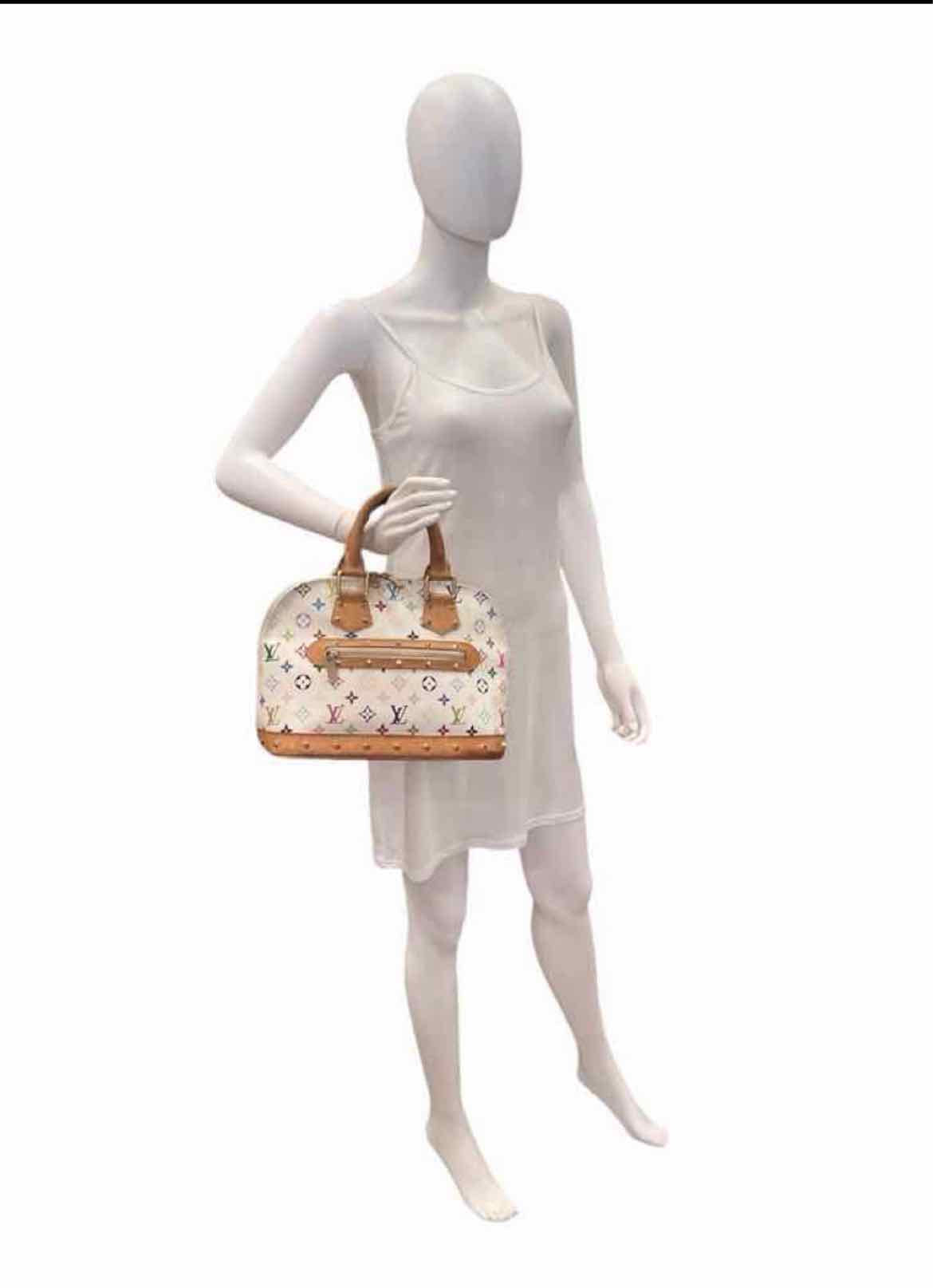 LOUIS VUITTON Size PM wh/rainbow/brn Purse