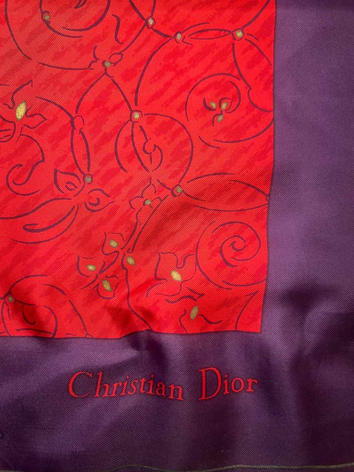 CHRISTIAN DIOR Size 90 red/purple Scarf