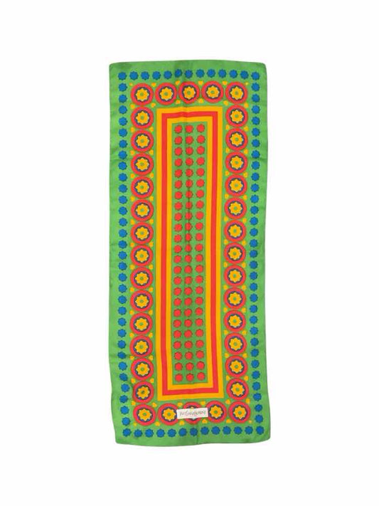 YSL Size Long green/red/or Scarf