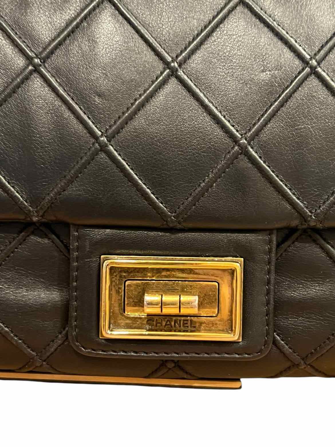 Chanel Size 266(med-large) black/antique gold hardware Purse