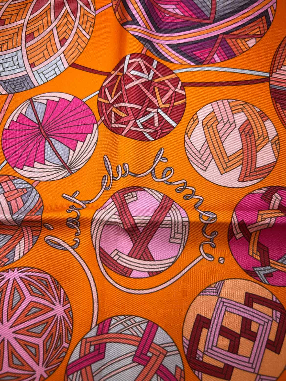 Hermes Size 90 orange/pink Scarf