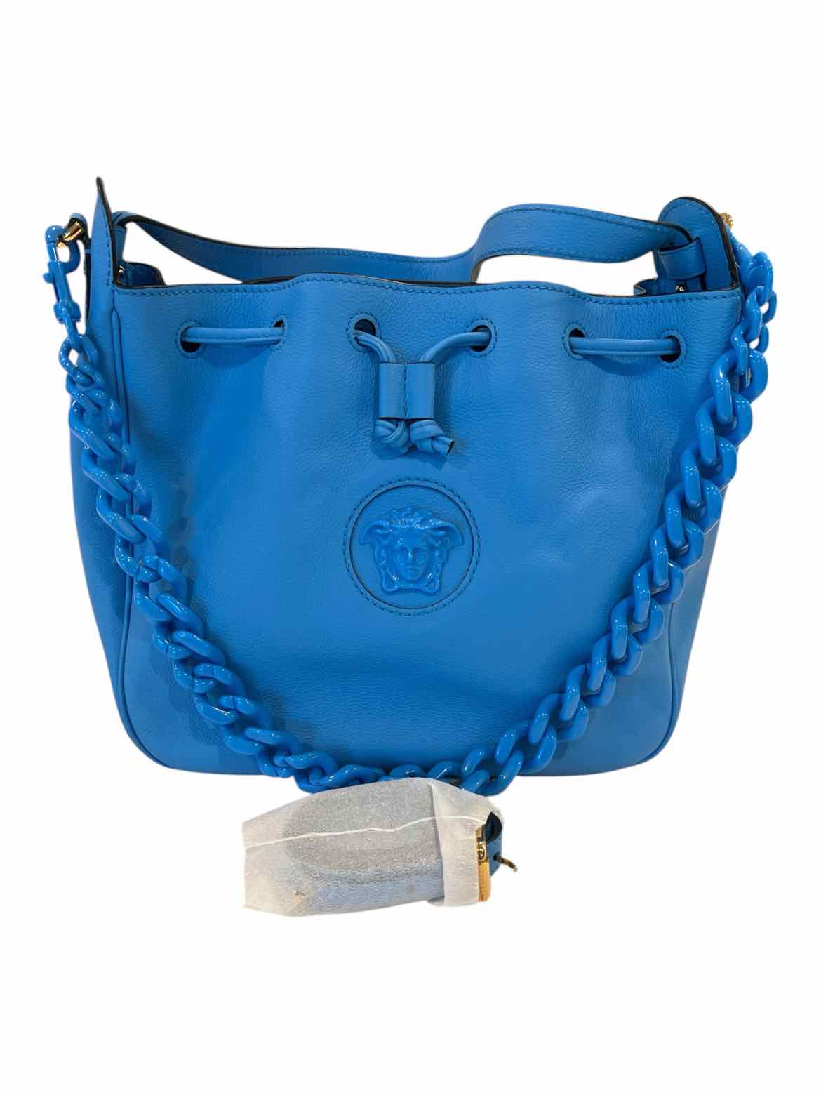 Versace Blue La Medusa Bucket Bag Purse